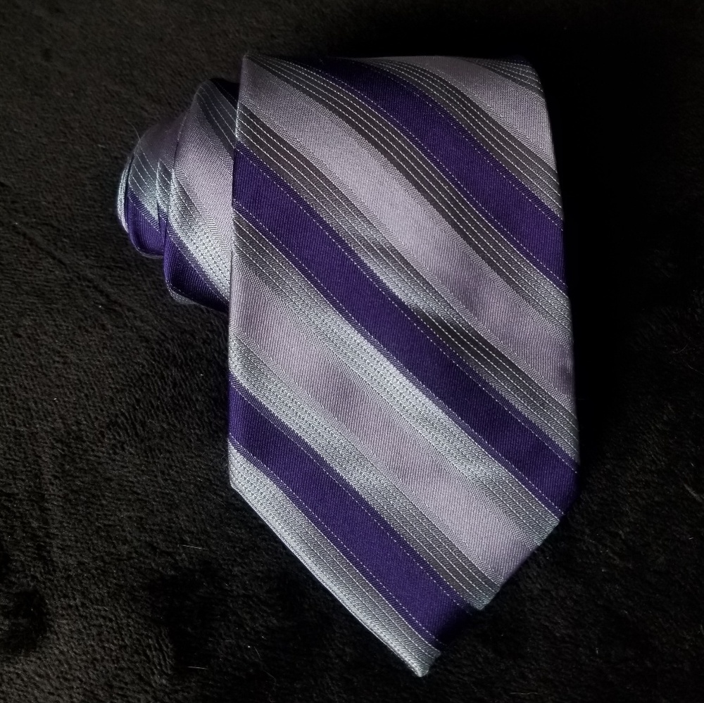 Calvin Klein Purple Stripe Narrow Tie